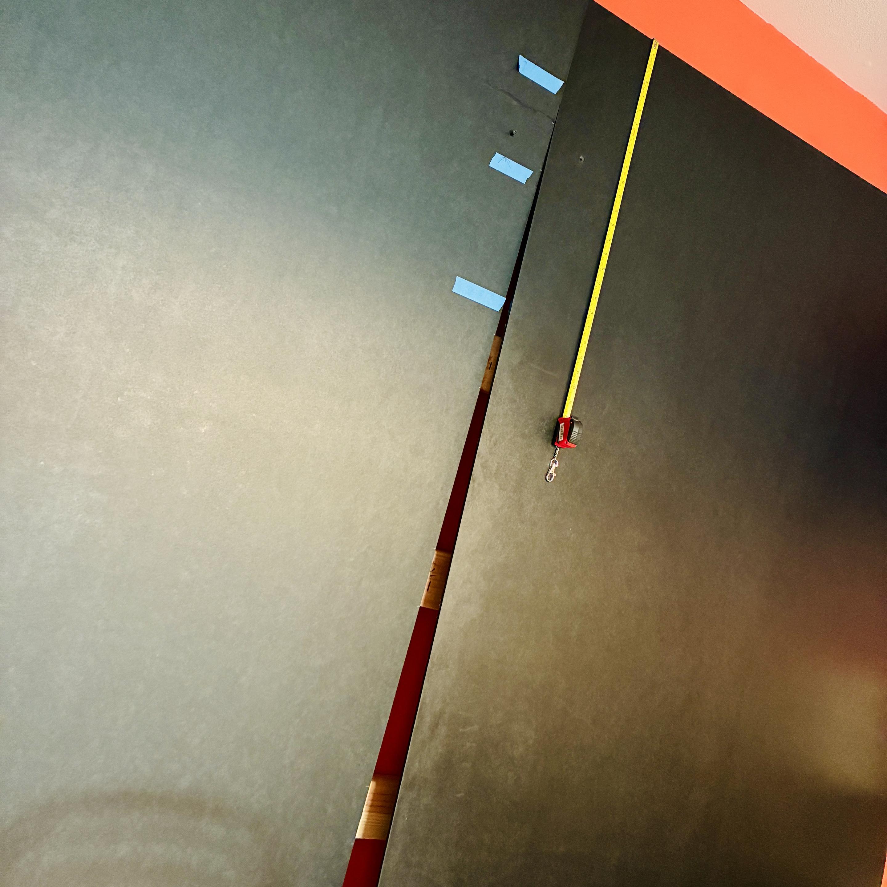 Richlite skatelite ramp panels all finished and prepped, going up on skate shelf wall.