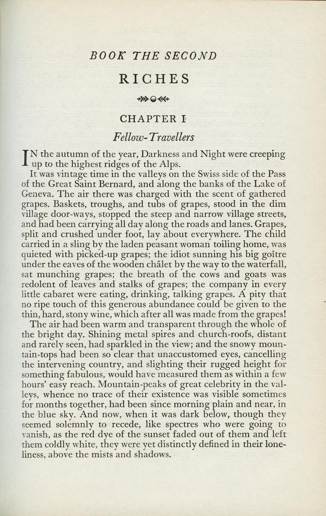A section opener from The New Oxford Illustrated Dickens edition of Little Dorrit by Charles Dickens, first published by Oxford University Press in 1953 (here in a 1966 reprint). The text is set in Georgian (I’m pretty sure it’s 10pt set solid). The Chapter number is also set in Georgian, but the rest of the headings are in Linotype Baskerville (also designed by George W. Jones).