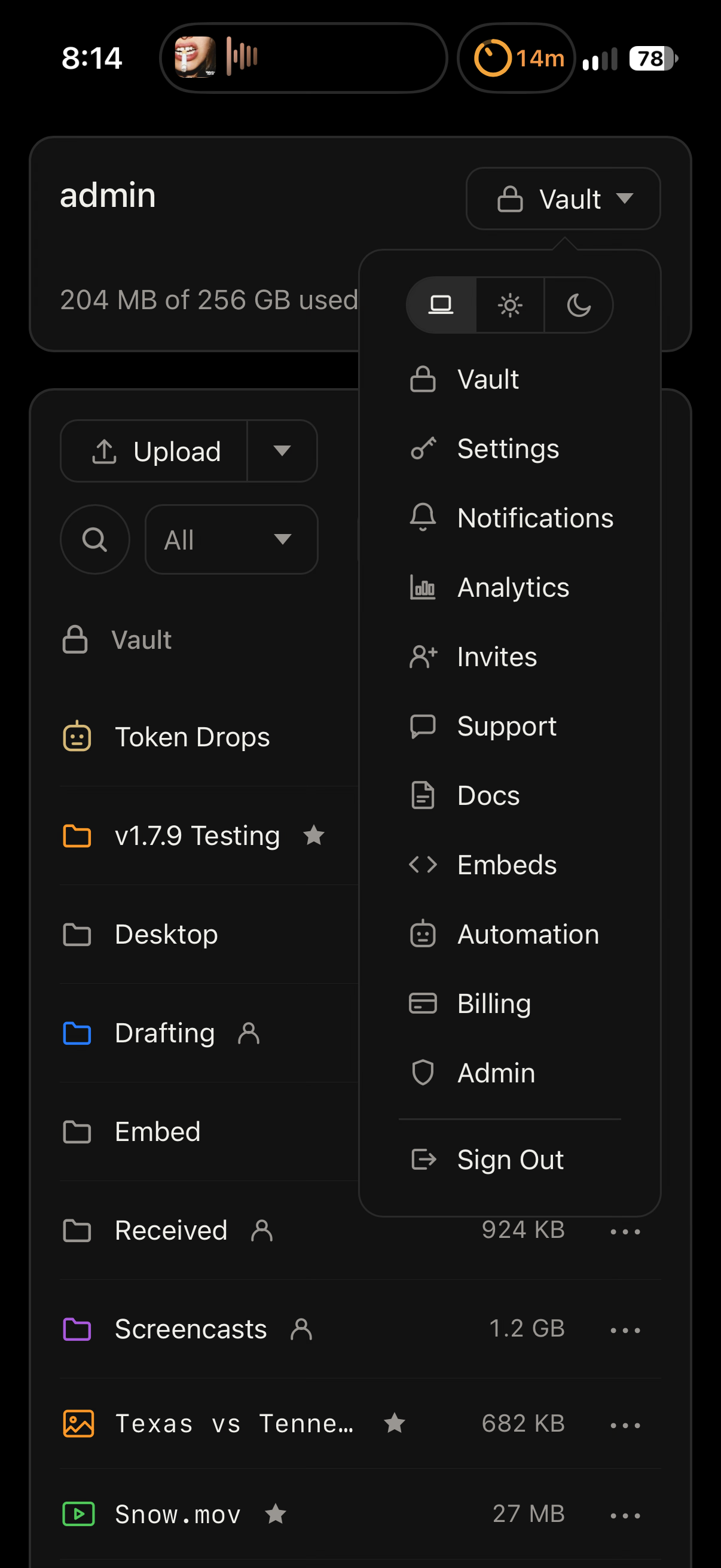 A screenshot of the quattle progressive web app on iOS 27.2 showing a correctly displayed interface while a nav menu is open on-screen.